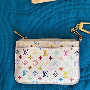 Louis Vuitton White Multicolor Monogram Pouch